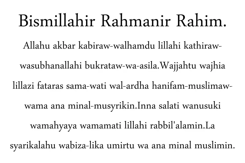 Doa Iftitah Rumi - Bacaan Doa Iftitah - Read Online