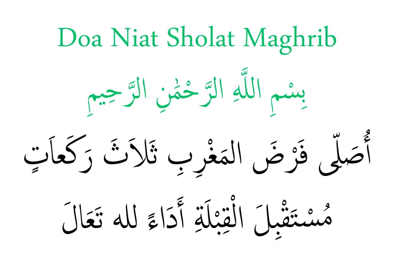 doa niat sholat maghrib