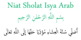 Niat Sholat Isya – [Arab] [Rumi] [Maksud] Dan [Sendirian] 